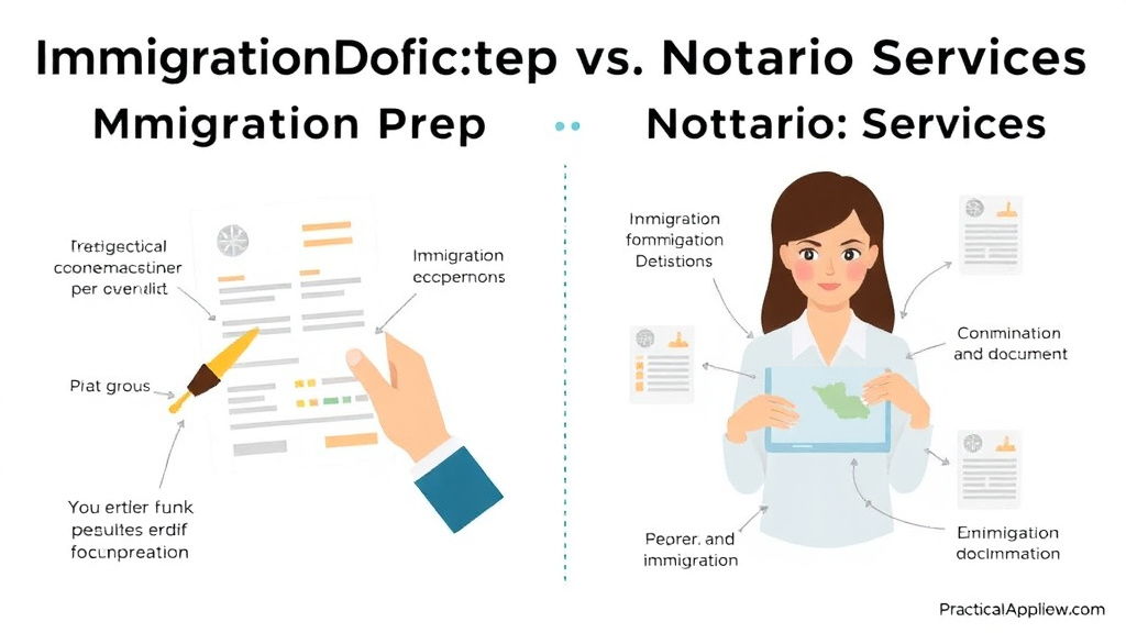 Practical workflow diagram for immigration Document Prep vs Notario Services