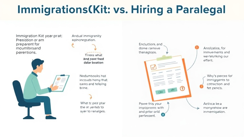 Process flow illustration for putting immigrationKit vs Hiring a Paralegal into action