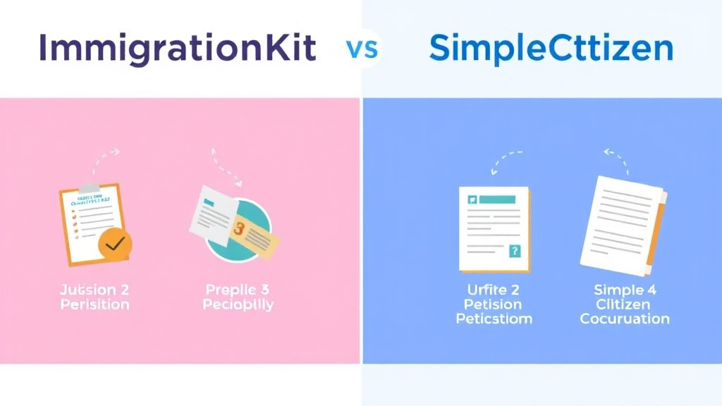 Process flow illustration for putting immigrationKit vs SimpleCitizen Review into action