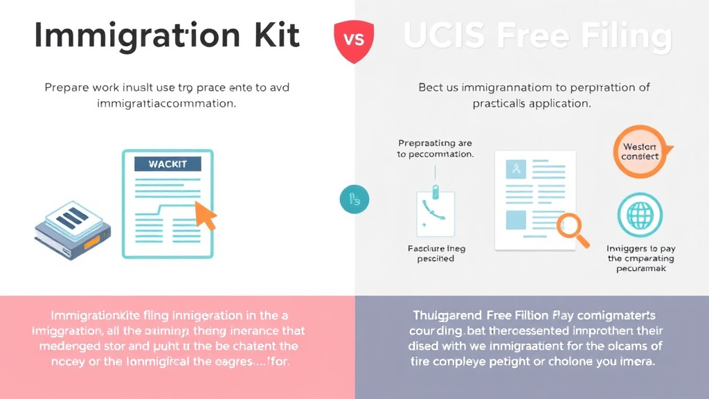Process flow illustration for putting immigrationKit vs USCIS Free Filing into action