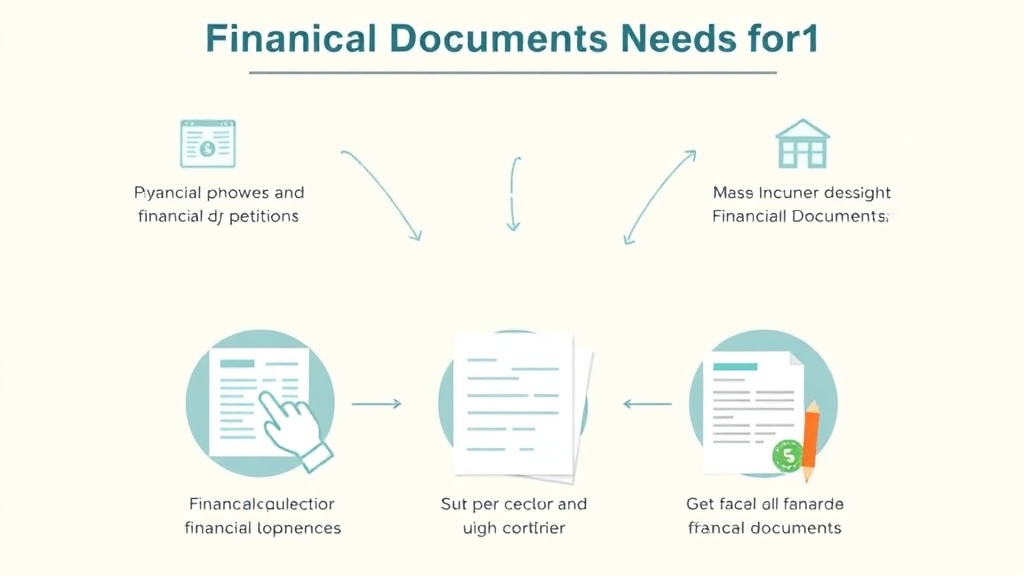 Process flow illustration for putting financial Documents Needed for I-131 into action