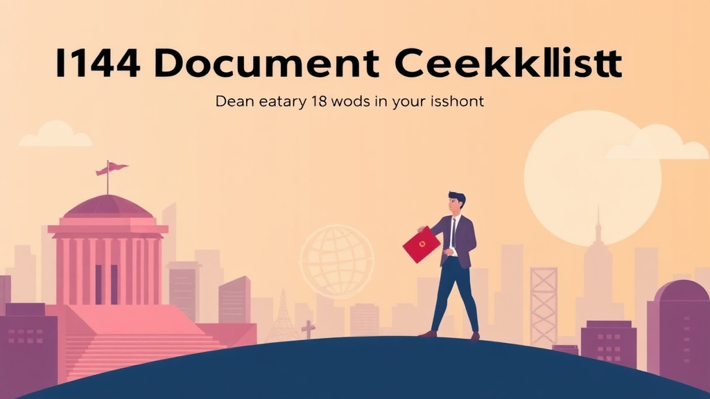 A professional illustration depicting i-140 Document Checklist for First Time Filers