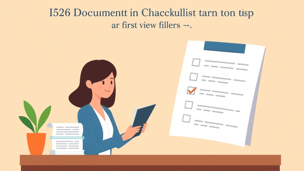 A professional illustration depicting i-526 Document Checklist for First Time Filers