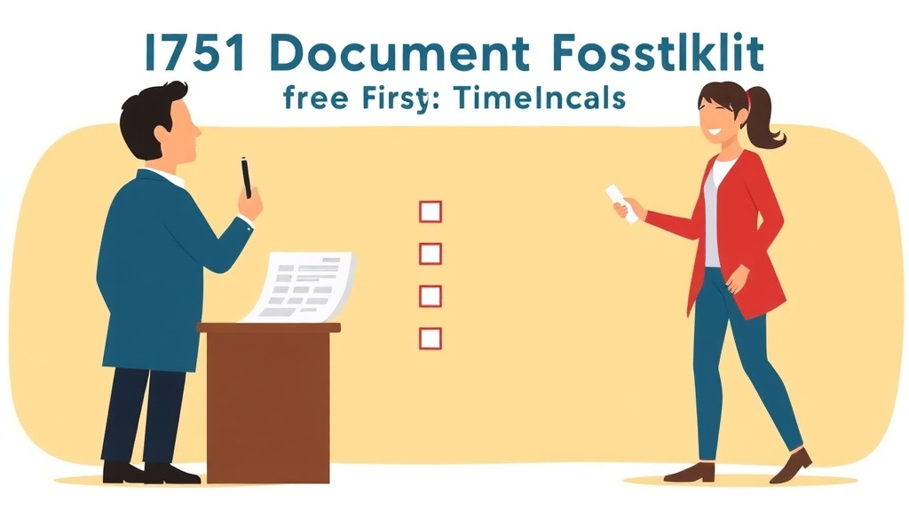 A professional illustration depicting i-751 Document Checklist for First Time Filers