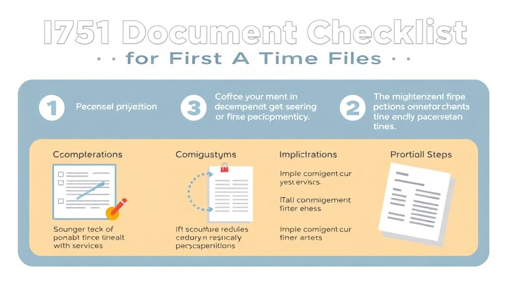 Action-oriented illustration showing how to apply i-751 Document Checklist for First Time Filers