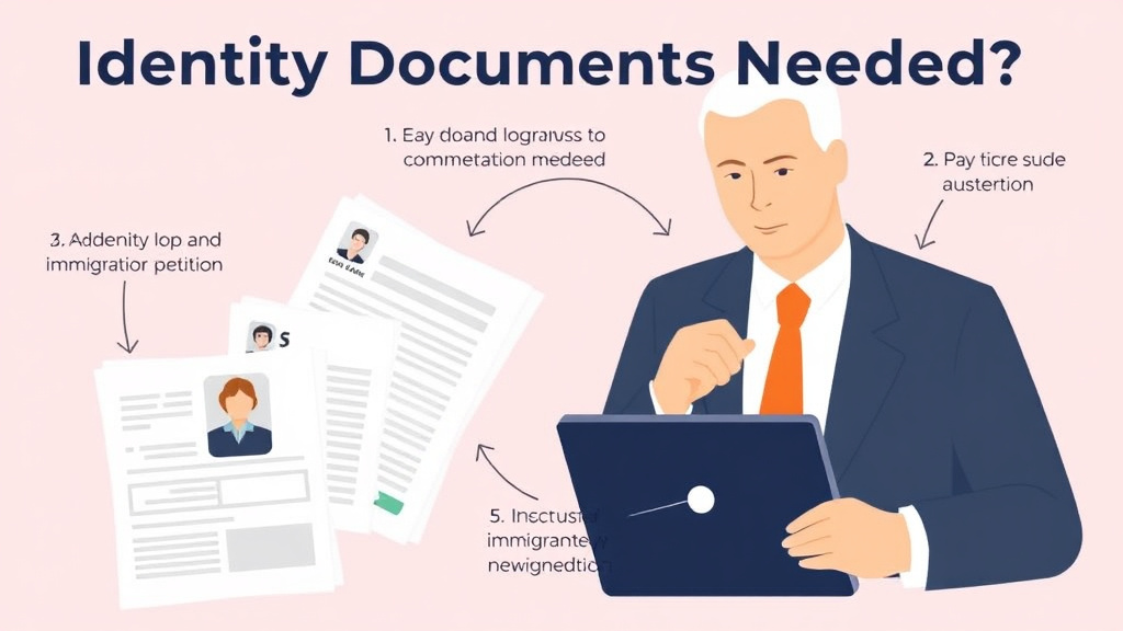 Action-oriented illustration showing how to apply identity Documents Needed for I-131
