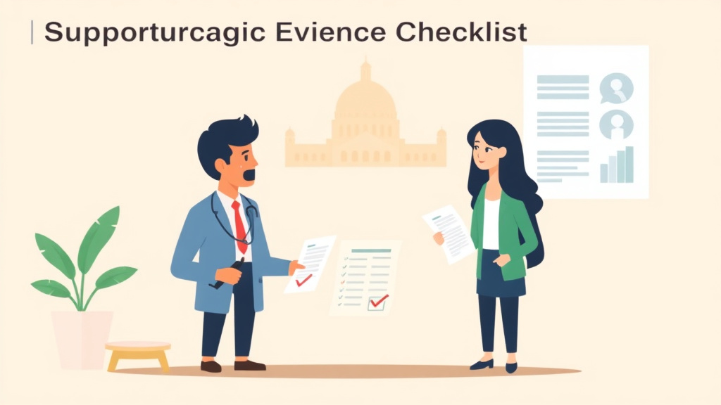 Detailed visual representation of supporting Evidence Checklist for I-130