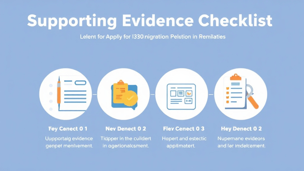 Process flow illustration for putting supporting Evidence Checklist for I-130 into action