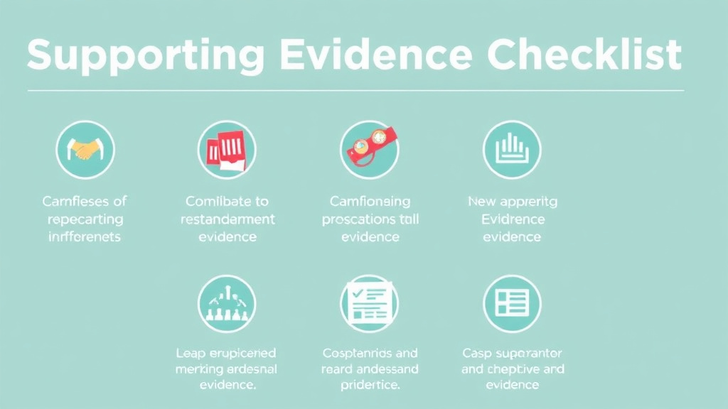 Process flow illustration for putting supporting Evidence Checklist for I-131 into action