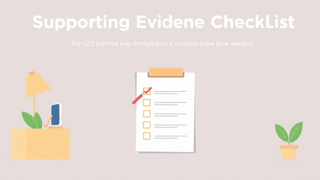 An informative visual explaining supporting Evidence Checklist for I-212 for beginners and professionals