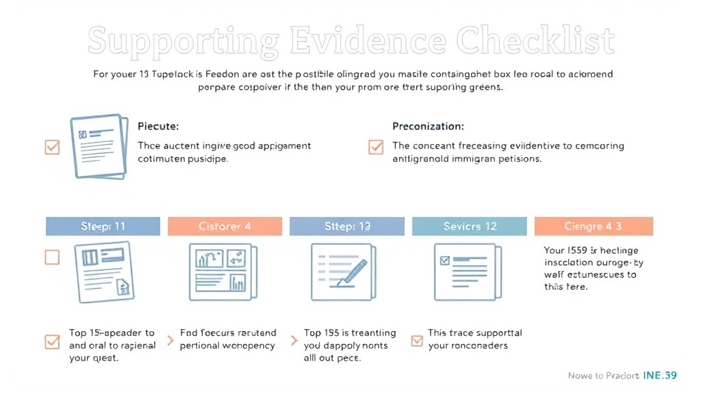 Hands-on guide visualization for supporting Evidence Checklist for I-539