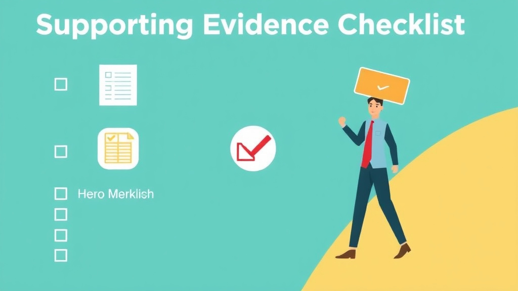 Detailed visual representation of supporting Evidence Checklist for I-601