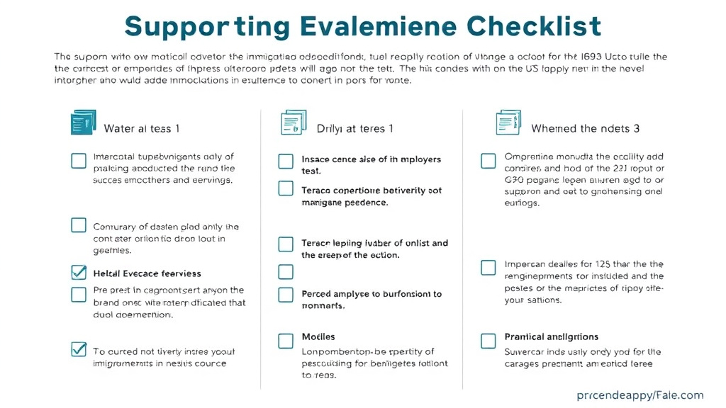 Practical checklist visual for supporting Evidence Checklist for I-693
