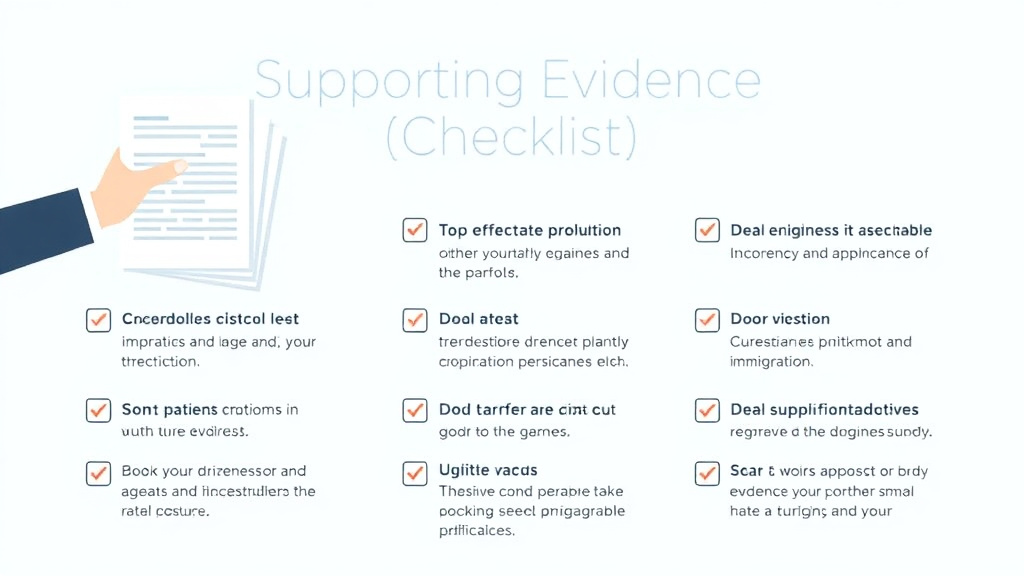 Practical workflow diagram for supporting Evidence Checklist for I-751