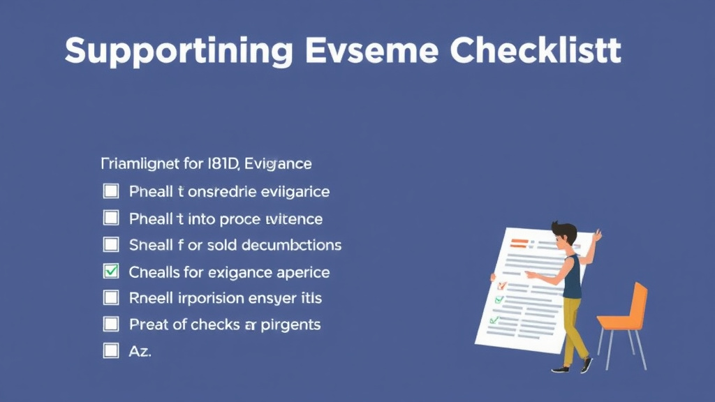 Illustration breaking down the fundamentals of supporting Evidence Checklist for I-821D