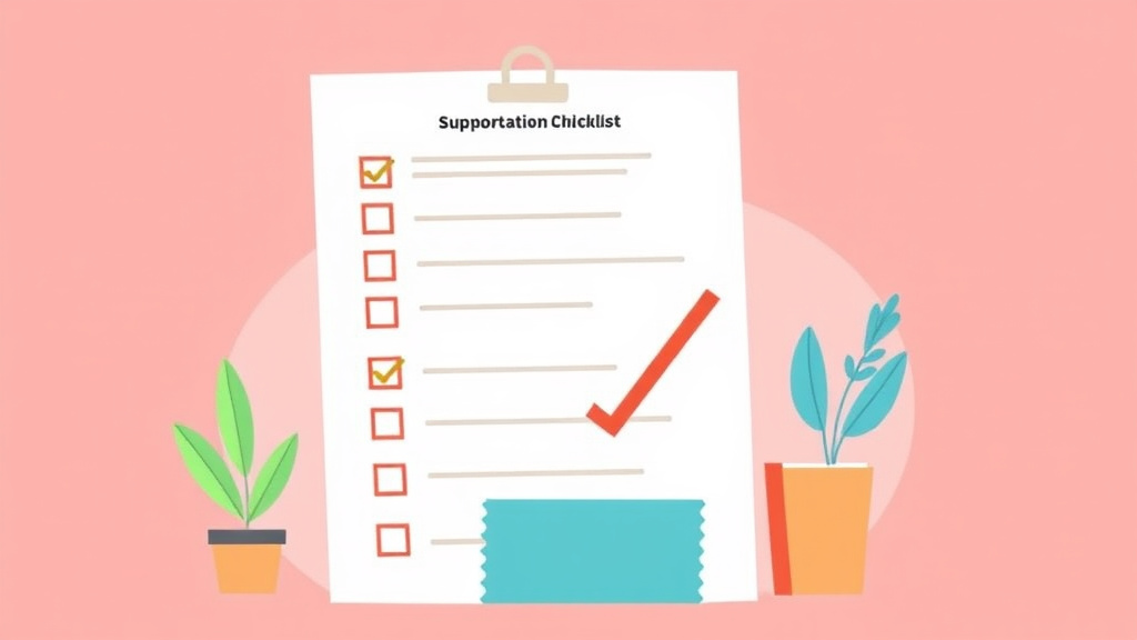 Illustration breaking down the fundamentals of supporting Evidence Checklist for I-864