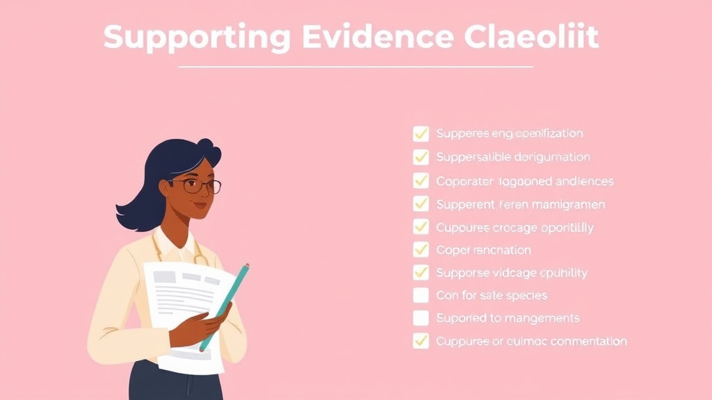 Visual overview of supporting Evidence Checklist for I-90 with key concepts highlighted
