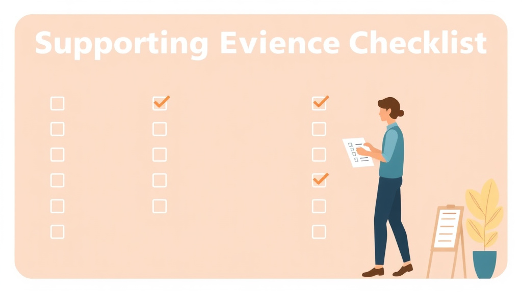 Educational graphic covering the essentials of supporting Evidence Checklist for N-400