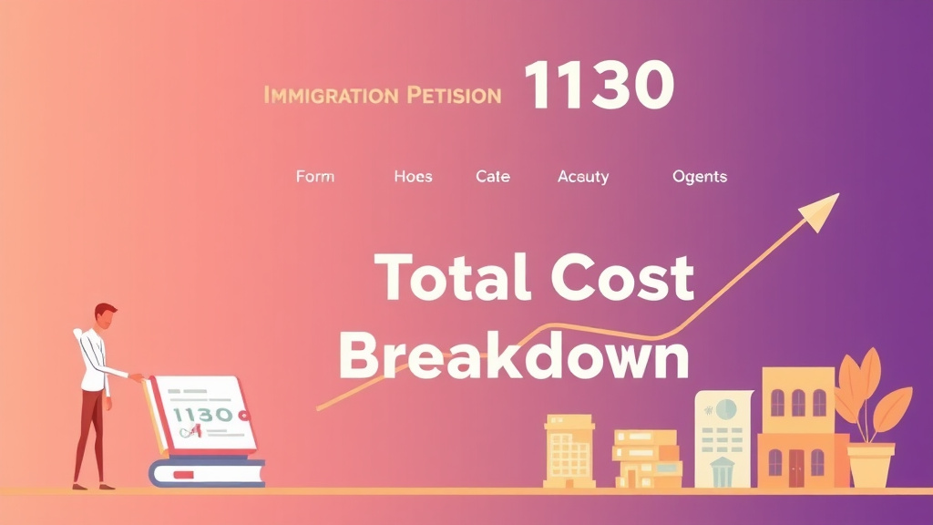 Educational graphic covering the essentials of form I-130 Total Cost Breakdown