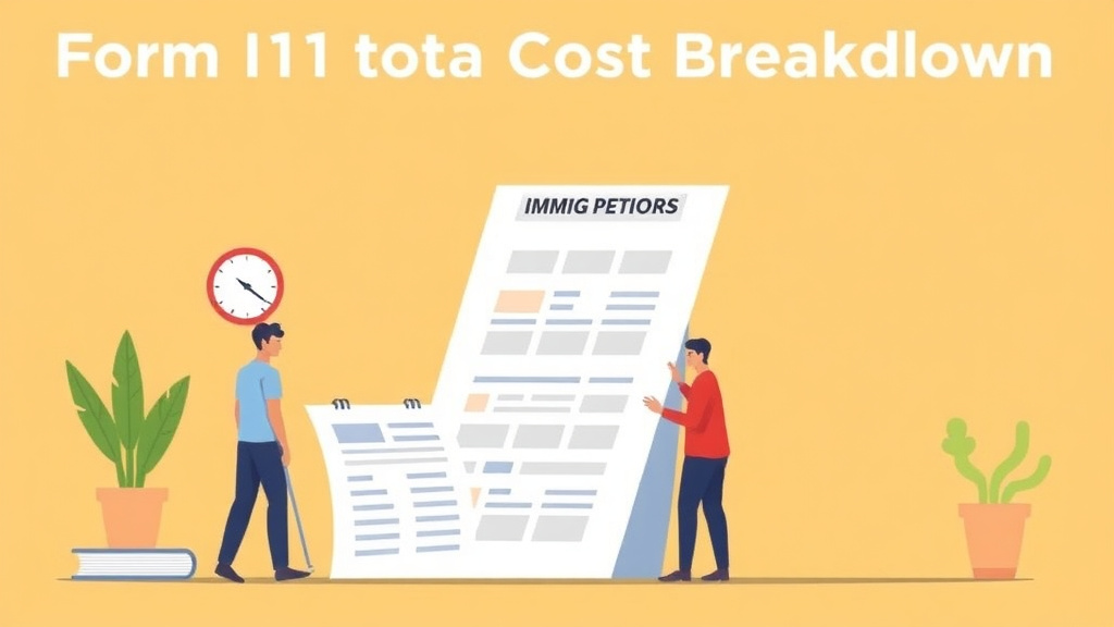 Clear illustration of form I-131 Total Cost Breakdown with supporting details