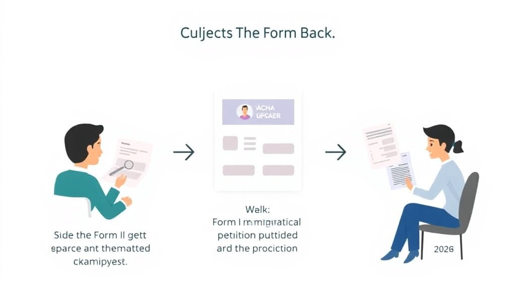 Action-oriented illustration showing how to apply form I-212 Filing Fee 2026