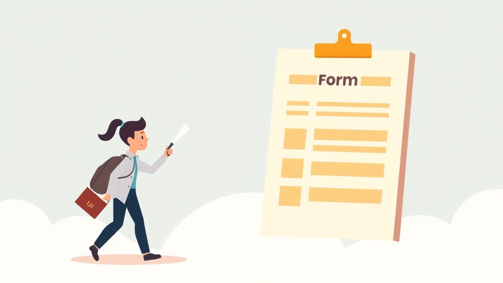 A professional illustration depicting form I-290B Fee Waiver Eligibility