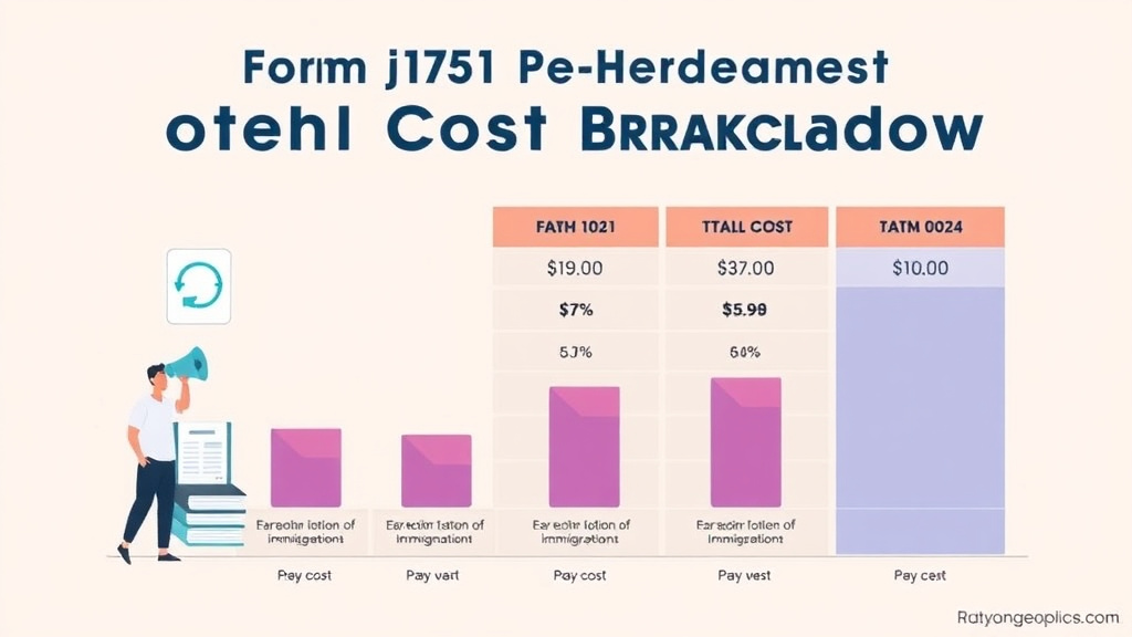 A professional illustration depicting form I-751 Total Cost Breakdown