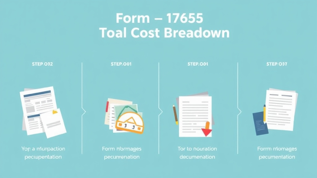 Action-oriented illustration showing how to apply form I-765 Total Cost Breakdown