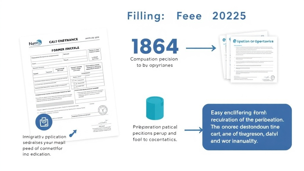Process flow illustration for putting form I-864 Filing Fee 2026 into action