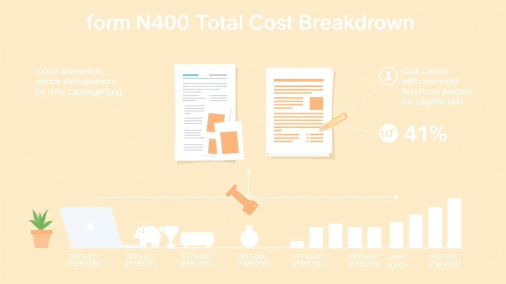 A professional illustration depicting form N-400 Total Cost Breakdown
