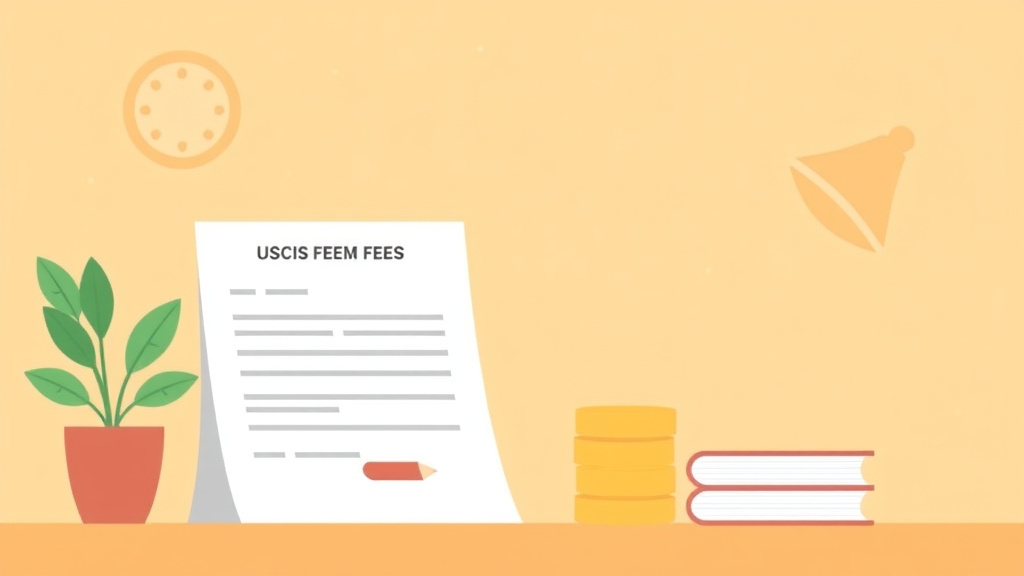 Clear illustration of pay USCIS Fees for Form I-90 with supporting details