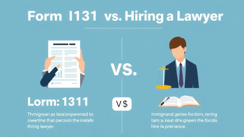 Hands-on guide visualization for form I-131 vs Hiring a Lawyer: Cost Comparison