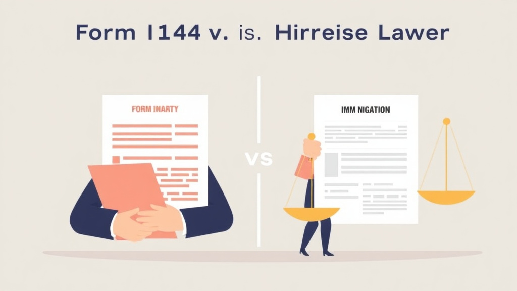 Illustration breaking down the fundamentals of form I-140 vs Hiring a Lawyer: Cost Comparison