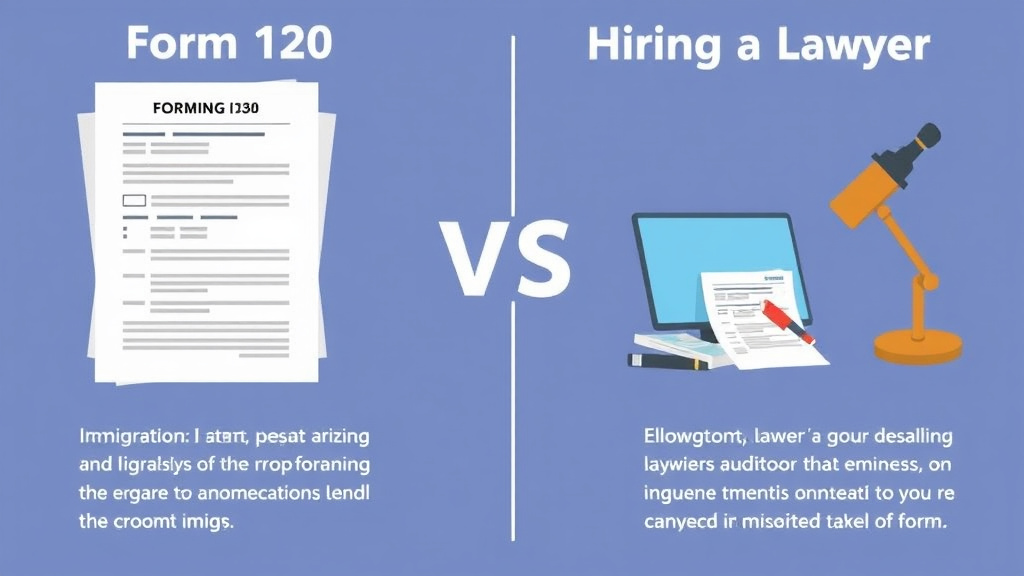 Action-oriented illustration showing how to apply form I-20 vs Hiring a Lawyer: Cost Comparison