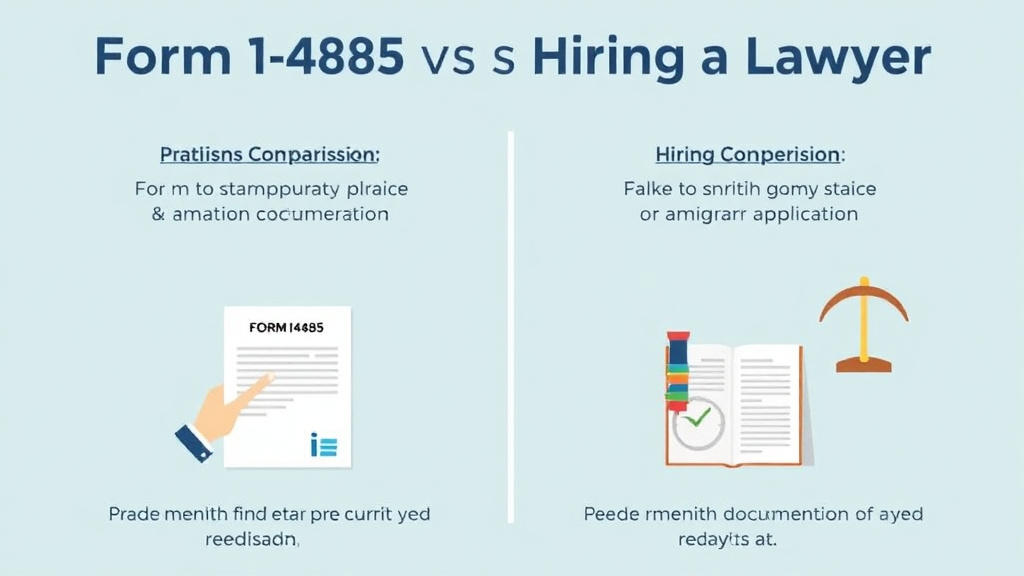 Real-world application diagram for form I-485 vs Hiring a Lawyer: Cost Comparison