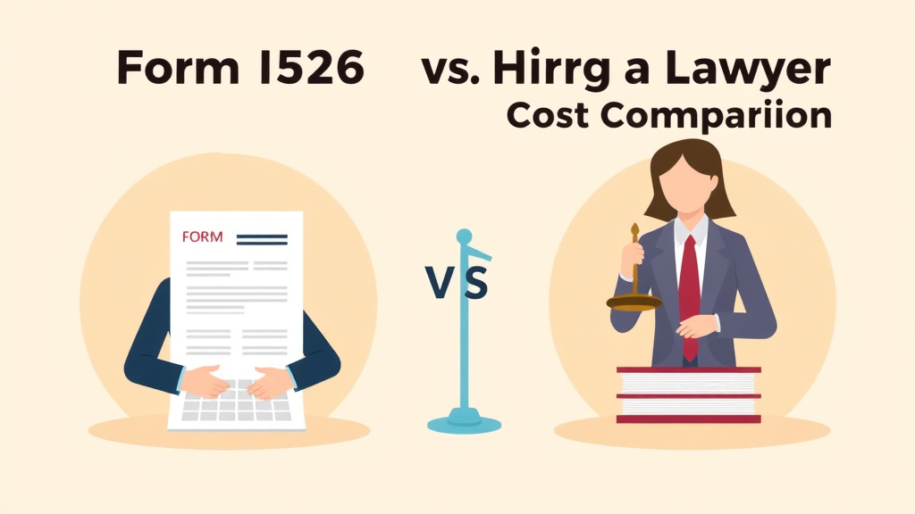 Detailed visual representation of form I-526 vs Hiring a Lawyer: Cost Comparison