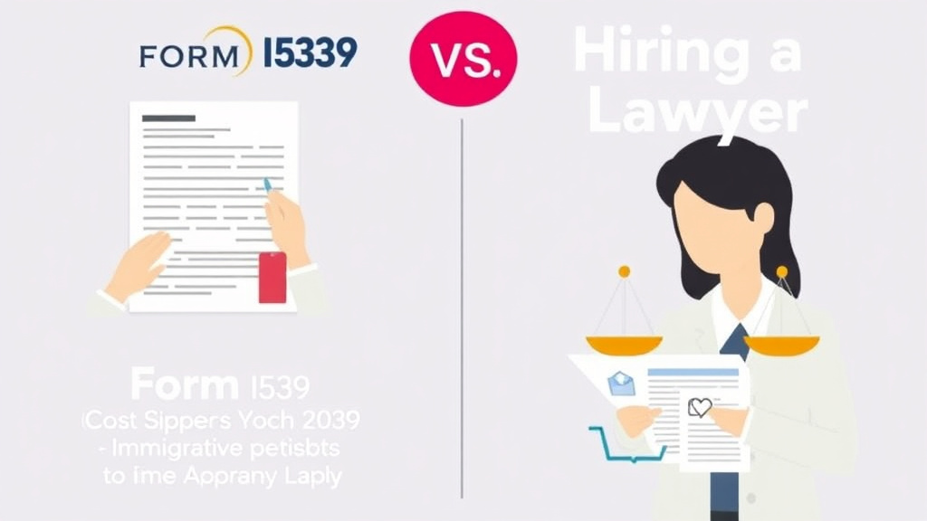 Practical checklist visual for form I-539 vs Hiring a Lawyer: Cost Comparison