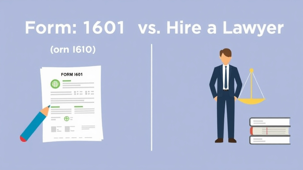 Action-oriented illustration showing how to apply form I-601 vs Hiring a Lawyer: Cost Comparison