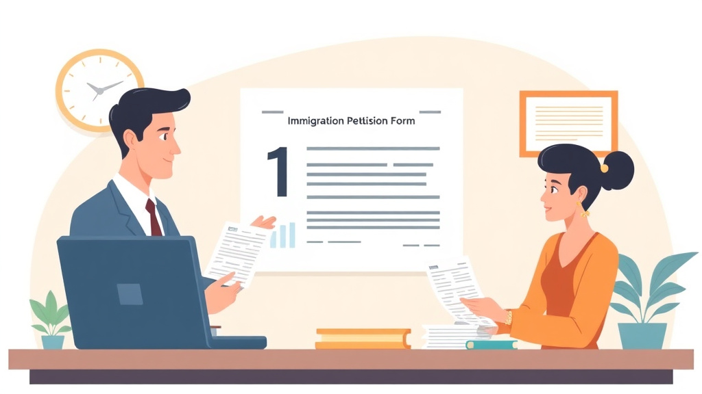 A professional illustration depicting form I-797 Eligibility Requirements Explained