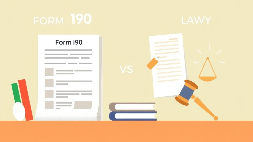 Detailed visual representation of form I-90 vs Hiring a Lawyer: Cost Comparison