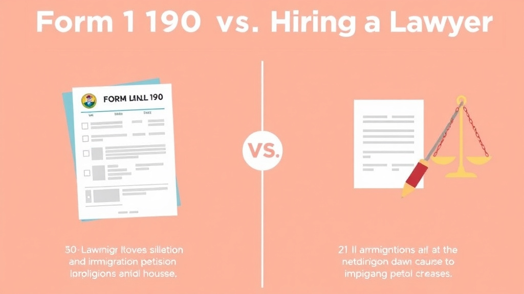 Practical workflow diagram for form I-90 vs Hiring a Lawyer: Cost Comparison