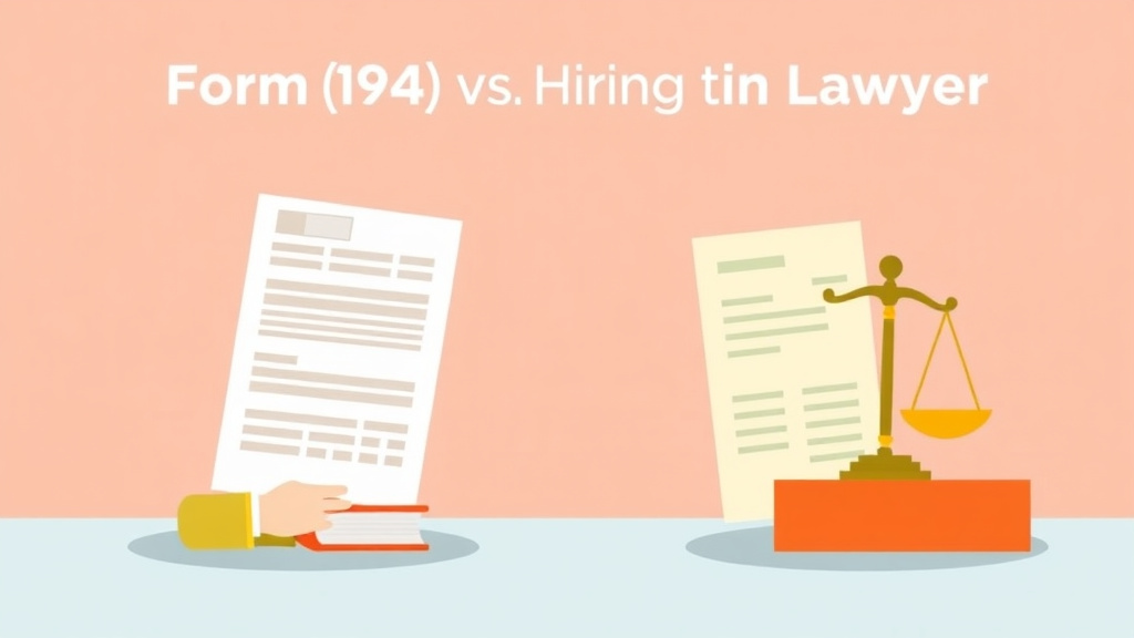 An informative visual explaining form I-94 vs Hiring a Lawyer: Cost Comparison for beginners and professionals