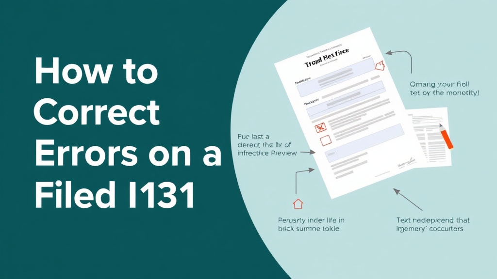 Step-by-step visual guide for implementing correct Errors on a Filed Form I-131