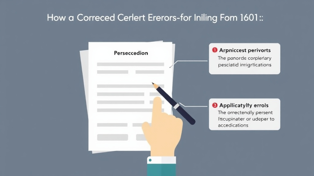 Action-oriented illustration showing how to apply correct Errors on a Filed Form I-601