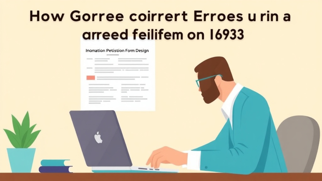 Educational graphic covering the essentials of correct Errors on a Filed Form I-693