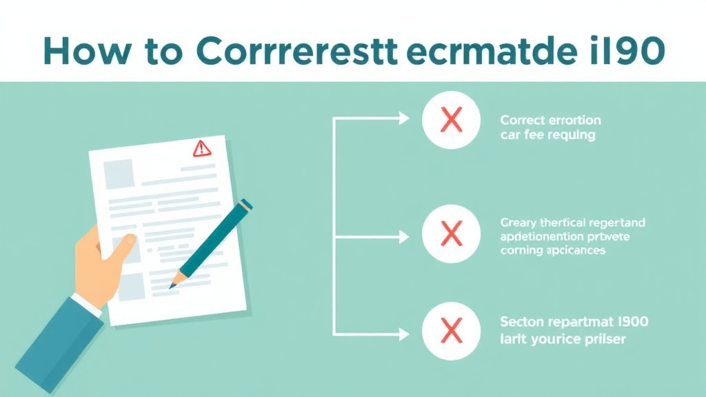Process flow illustration for putting correct Errors on a Filed Form I-90 into action