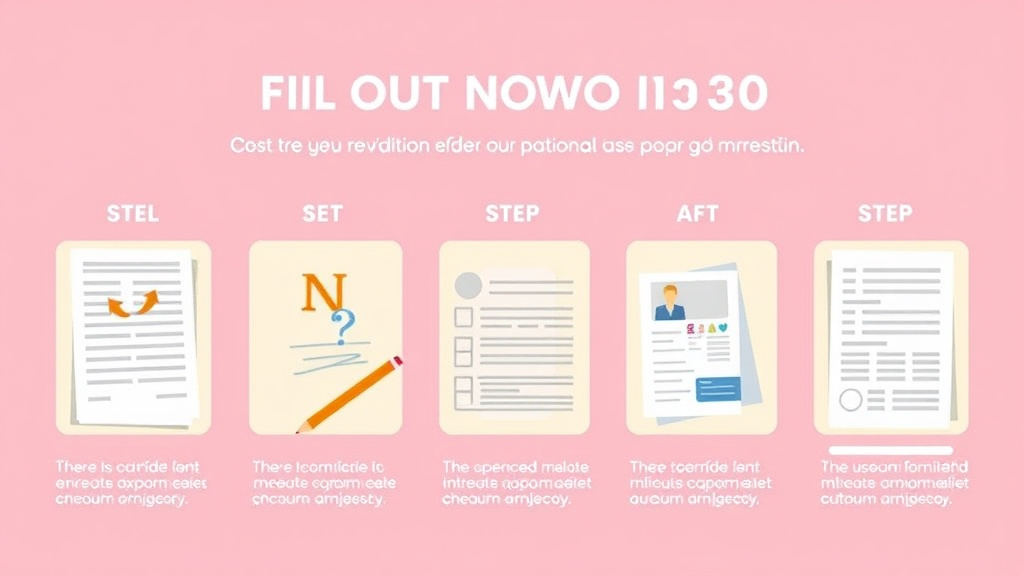 A professional illustration depicting fill Out Form I-130 Step by Step
