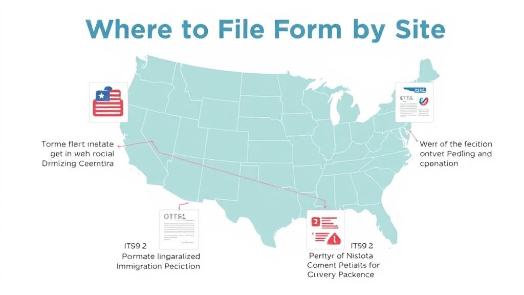 Hands-on guide visualization for where to File Form I-129F by State