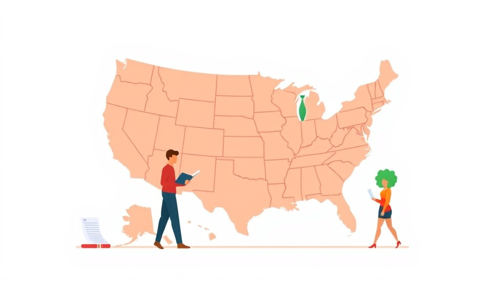 Detailed visual representation of where to File Form I-131 by State