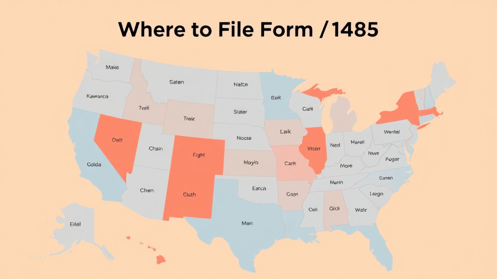 An informative visual explaining where to File Form I-485 by State for beginners and professionals